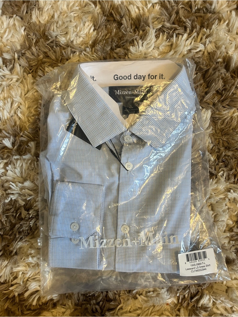 Mizzen+Main Light Blue Micro-Check Dress Shirt